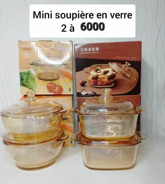 Soupière en verre cassable