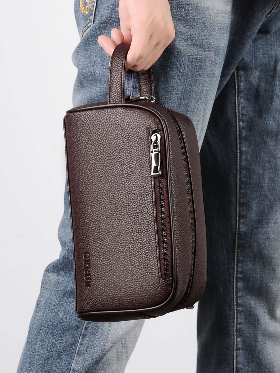 Trousse de toilette en cuir