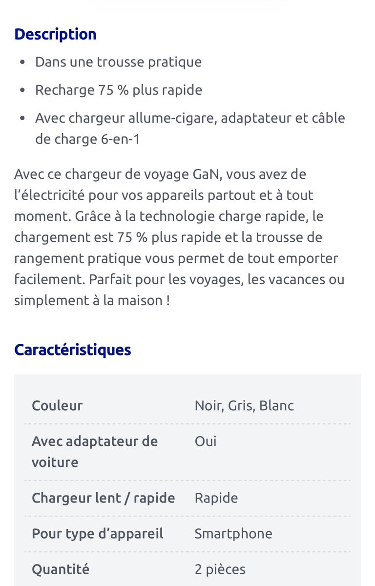 Chargeur Voyage Rapide Re-load