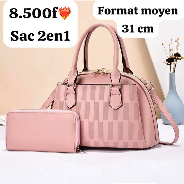 Sac à main femme 2 en 1 rose
