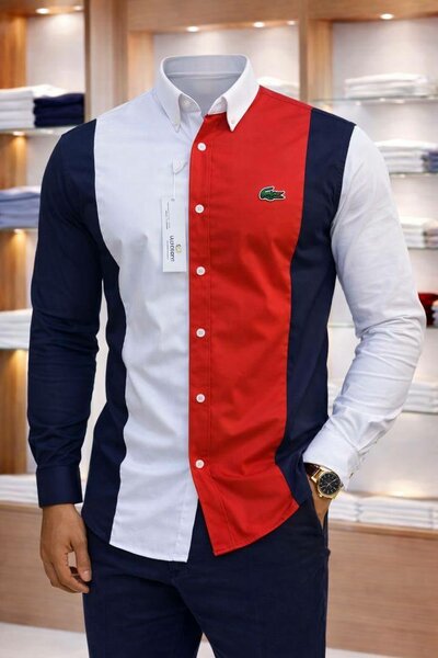 Chemise homme tricolore élégante