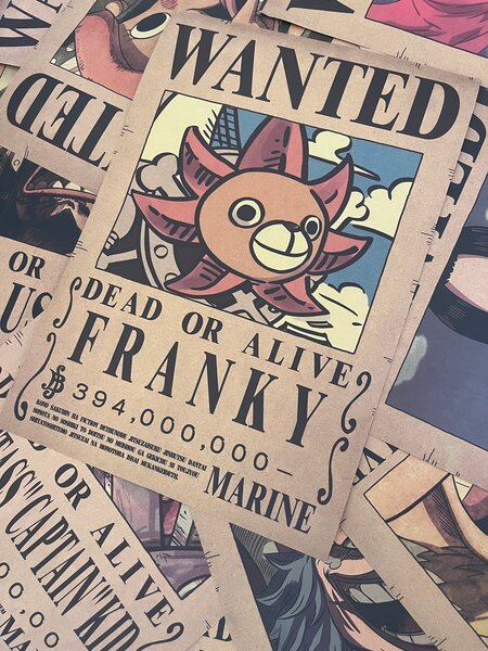 Affiche Wanted One Piece Franky - Série Manga