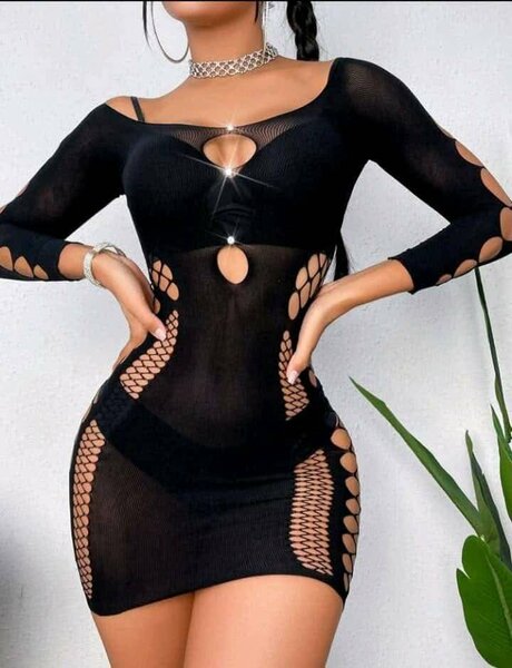 Robe sexy maille ajourée