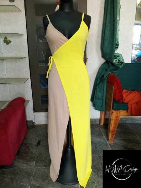 Robe longue bicolore élégante