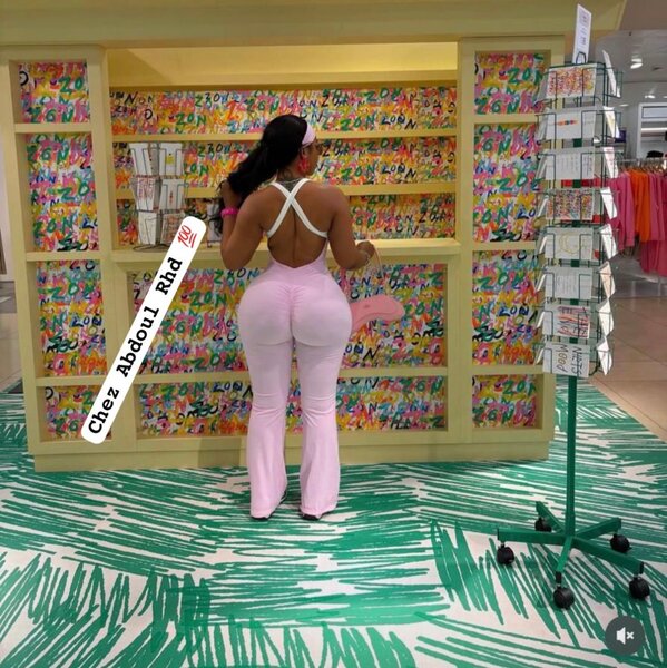 Pantalon taille haute rose