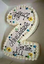 Gâteau anniversaire chiffre 2