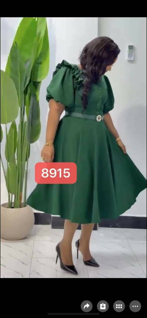 Robe Élégante Verte Femme