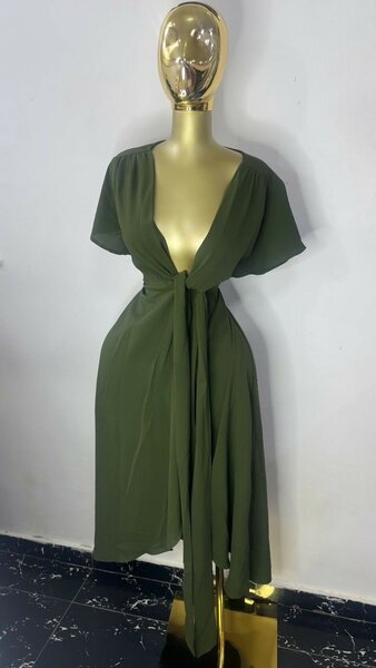 Robe longue élégante verte