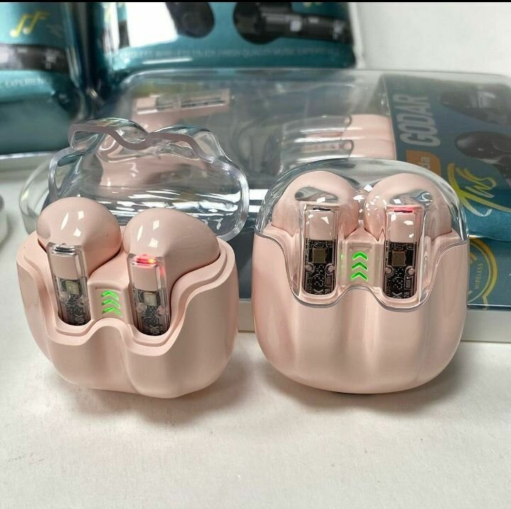 Écouteurs sans fil rose chic