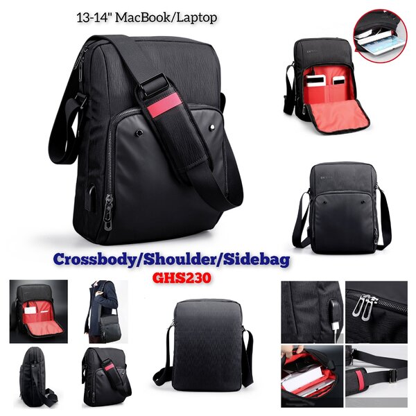 13-14" Macbook and Laptop Crossbody Shoulder Sidebag