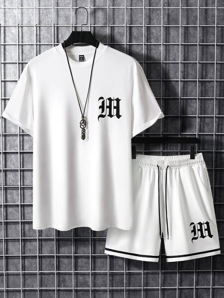 Ensemble homme T-shirt et short blanc