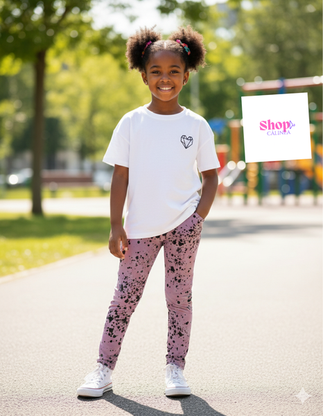 Legging enfant imprimé violet