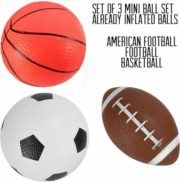 LOT DE 3 MINI BALLONS DE SPORT GONFLÉS POUR ENFANTS