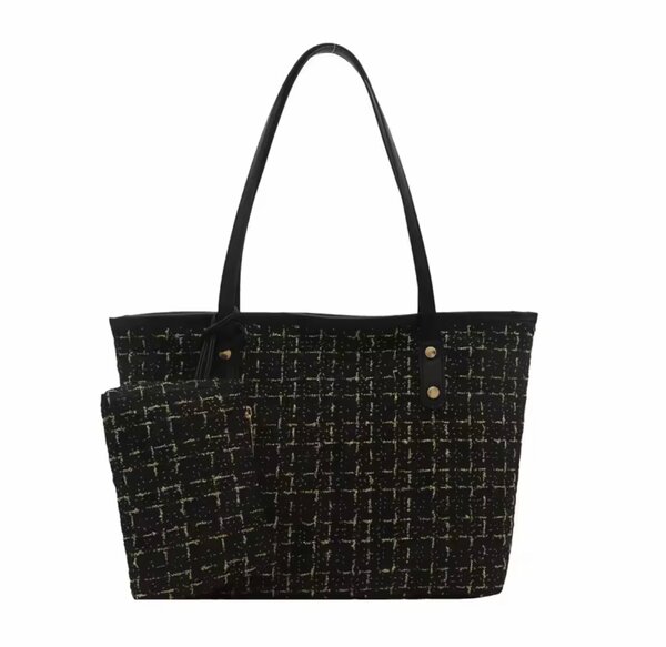 Ensemble sac cabas en tweed
