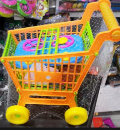 Big Shopping Cart With Kitchen Accessories Toys For Kids