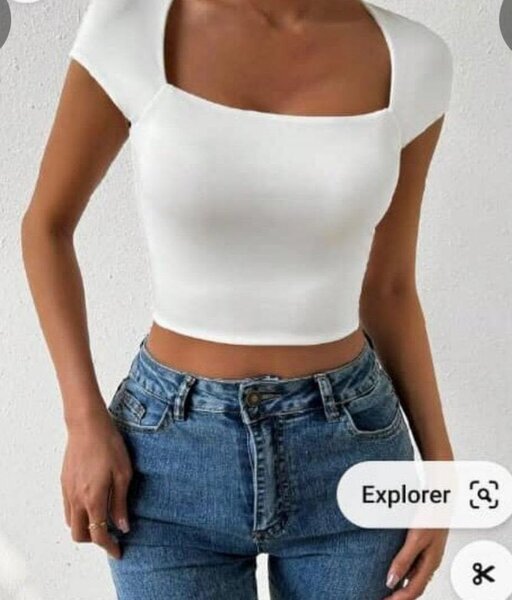 Top court blanc pour femmes