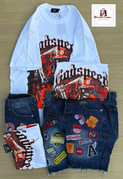 Ensemble sweat-shirt et short en jeans personnalisé