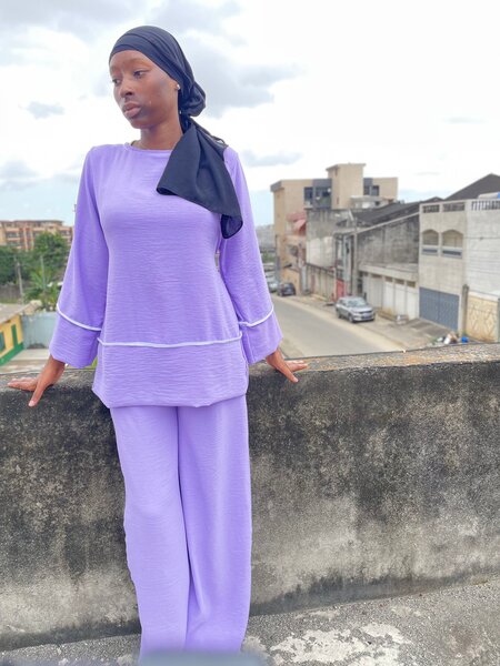 Set violet femme élégant