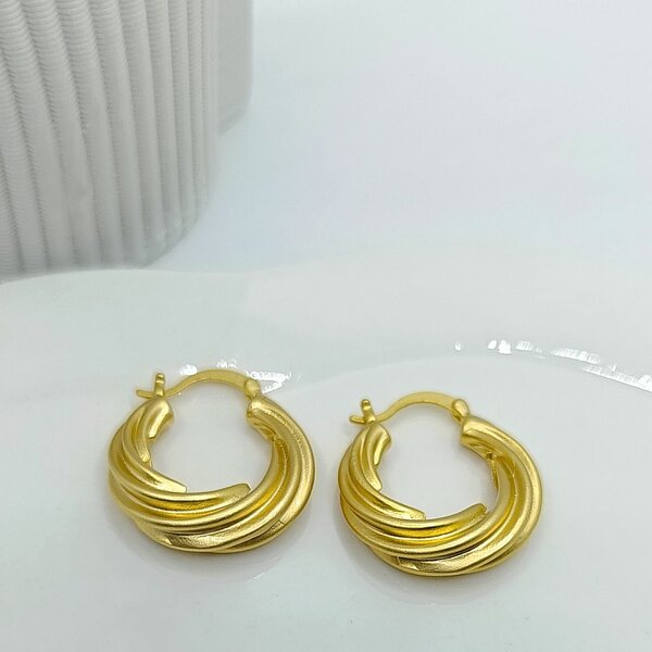 Boucles d'Oreilles Créoles Dorées