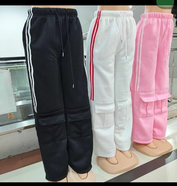 Pantalons cargo à rayures unisexes