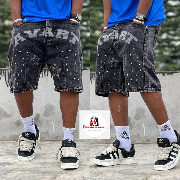 Short en denim avec strass