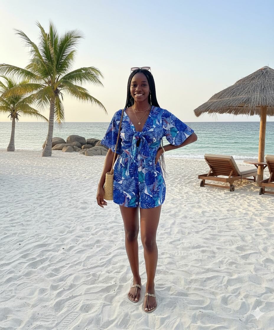 Combishort tropical femme