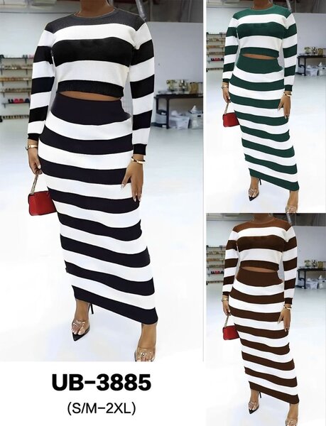 Robe longue rayée chic femme