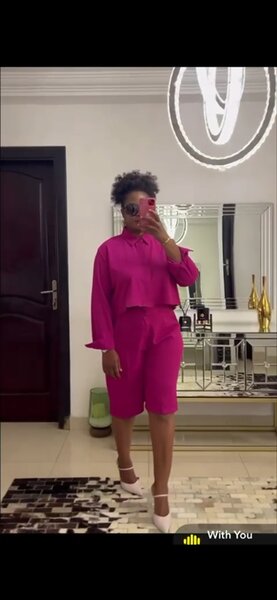 Ensemble short femme chic fuchsia