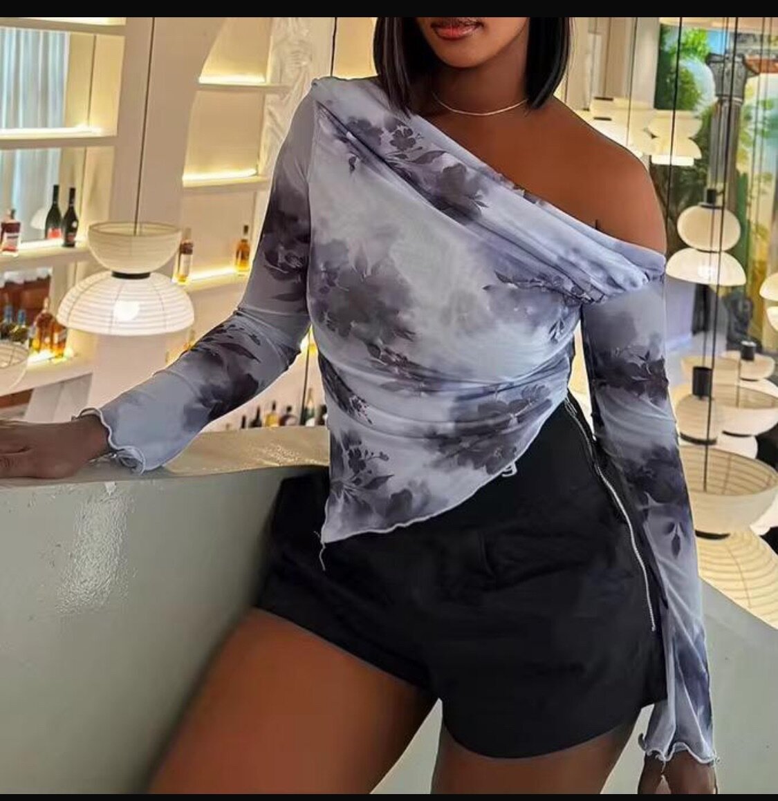 Women's Tie-Dye Off-Shoulder Top