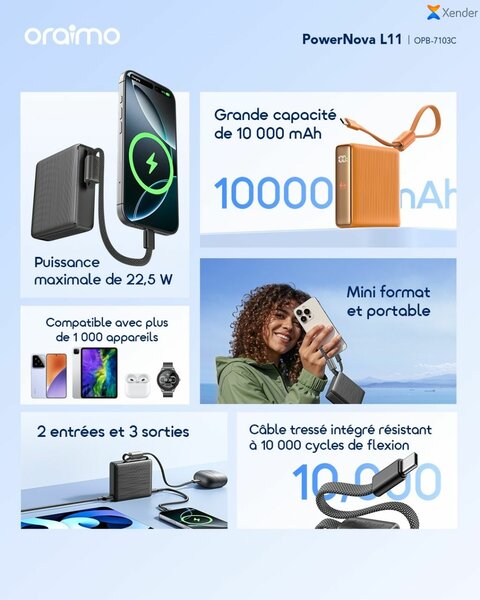 Batterie Oraimo 10,000mAh