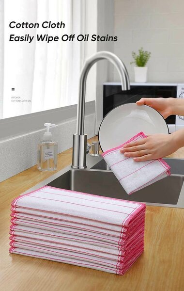 Torchons de cuisine absorbants en coton - Lot de 10