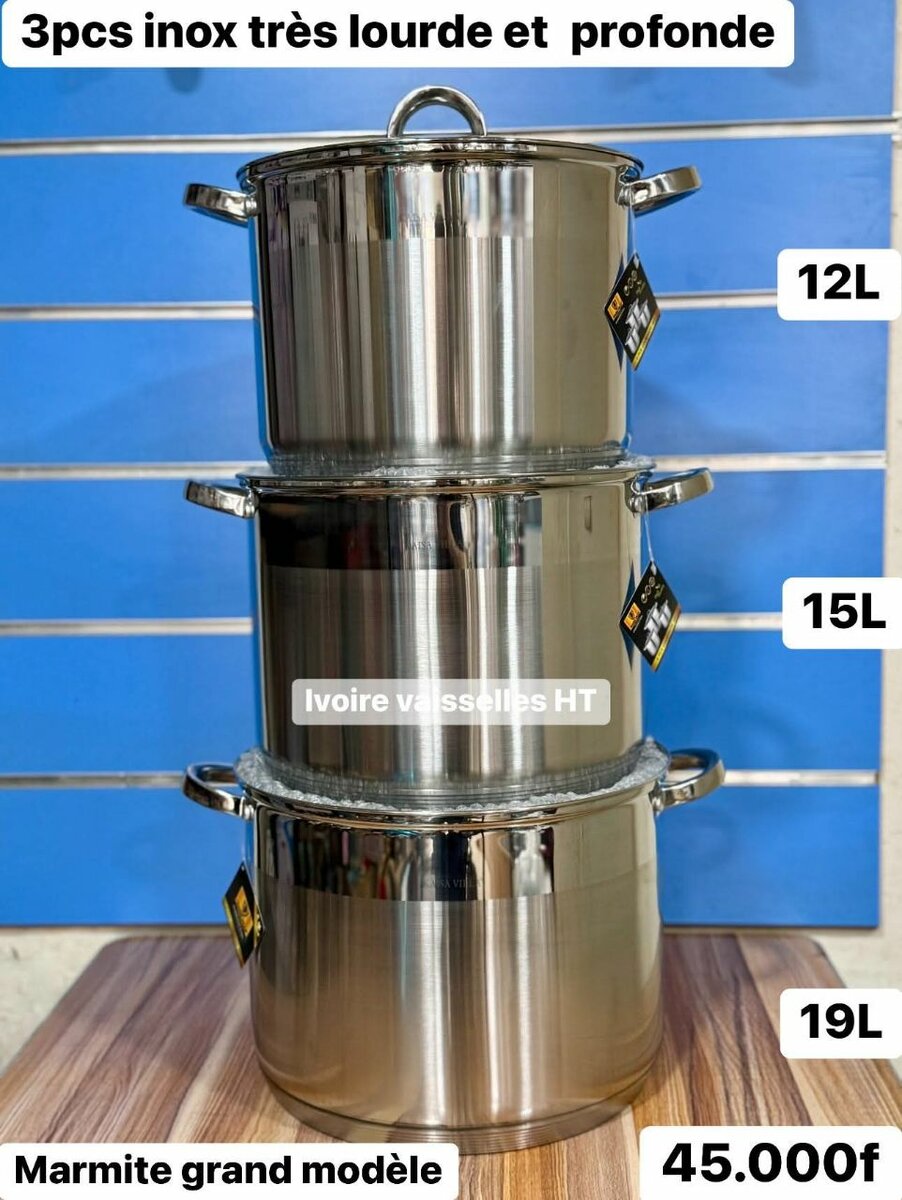 Batterie de Cuisine Inox 3pcs