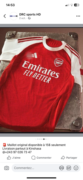 Maillot de football rouge