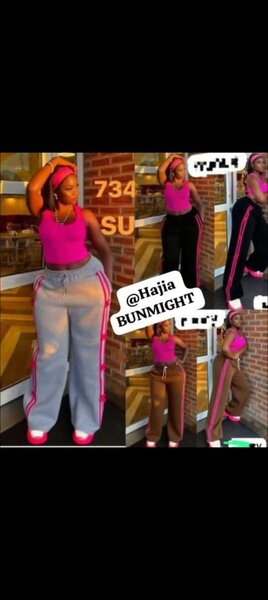 Jogging femme ample rose