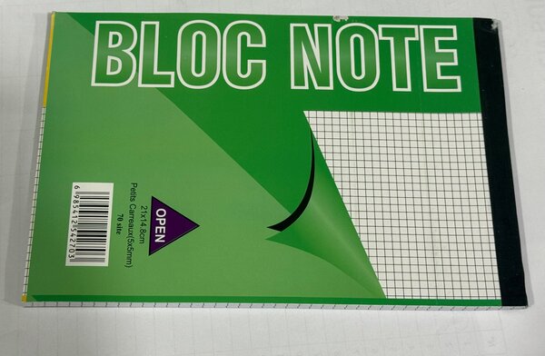 Bloc-notes quadrillé compact