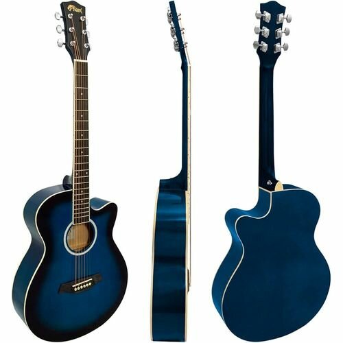 Guitare acoustique bleue élégante
