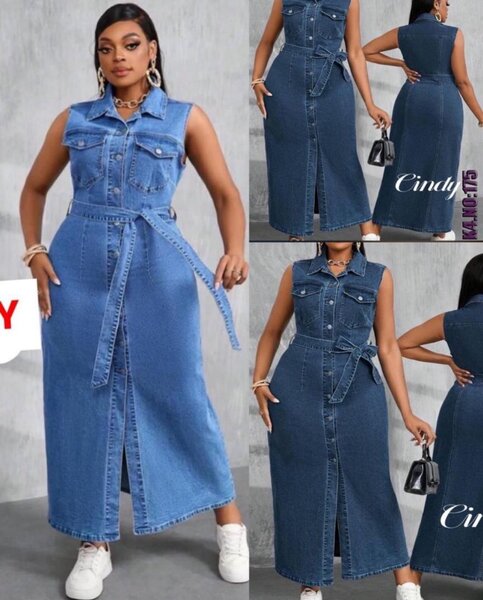 Robe en jean sans manches tendance