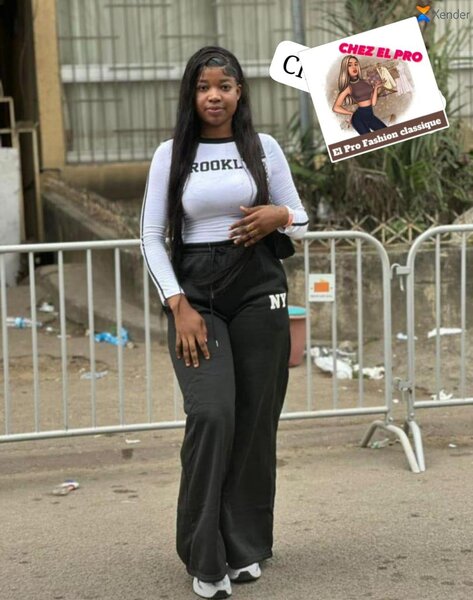 Pantalon large noir femme