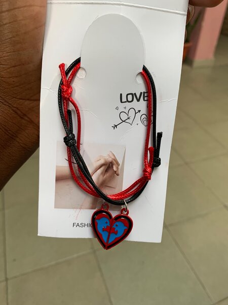 Bracelet Couple Amour en Cordon Rouge et Noir