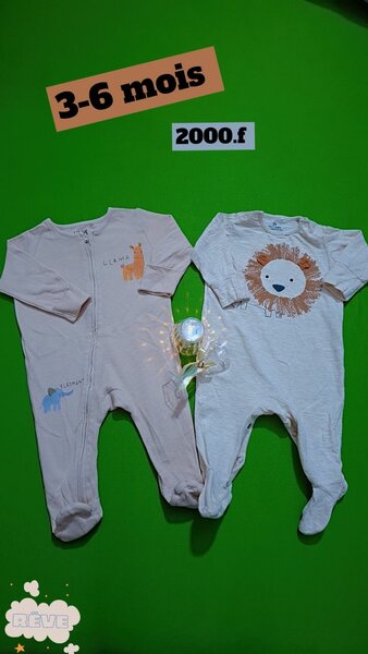 Pyjamas Bébé Animaux 3-6 Mois