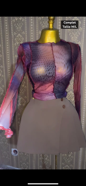 Ensemble chic maille transparente