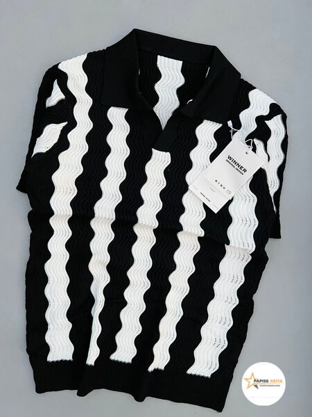 Polo à Rayures Ondulées