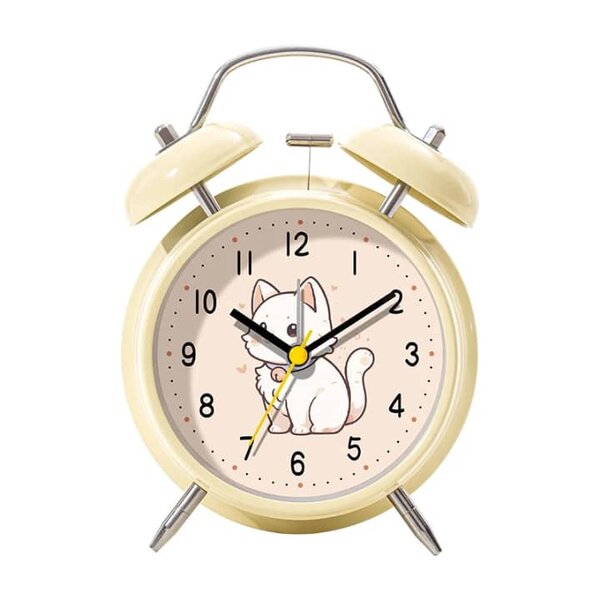 Réveil rétro avec chat mignon