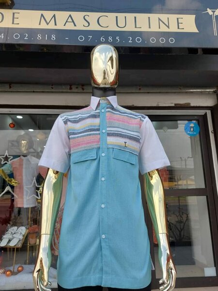 Chemise à manches courtes, 100% coton 