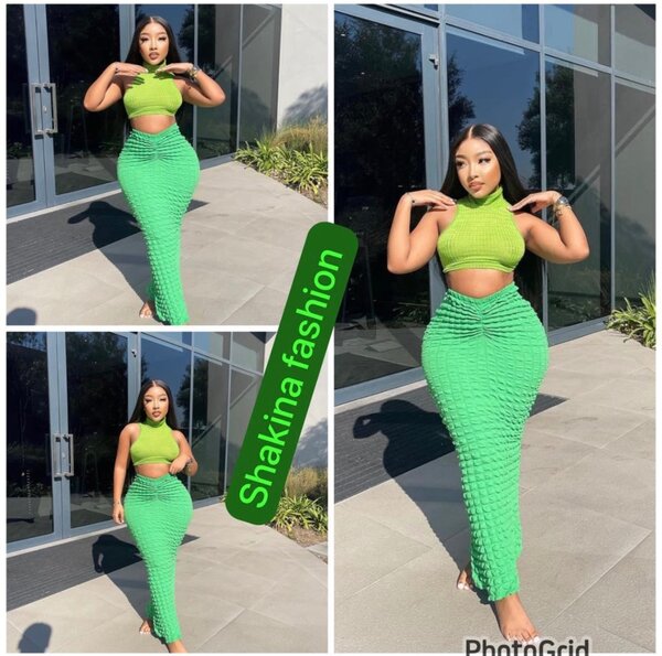 Ensemble chic vert tendance