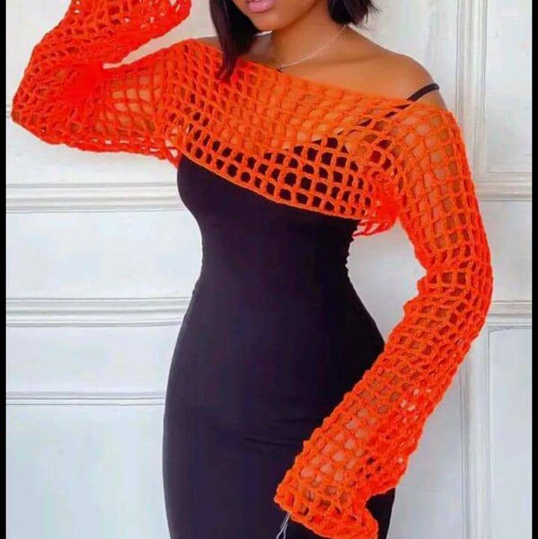 Étole Crochet Orange Élégante