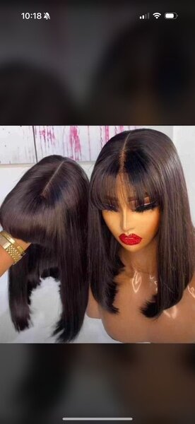 Perruque naturelle avec frange