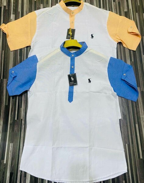 Chemises à manches courtes bicolores