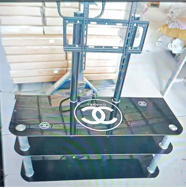 Meuble TV moderne en verre Noir