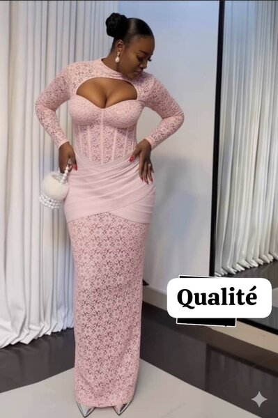 Robe longue en dentelle élégante